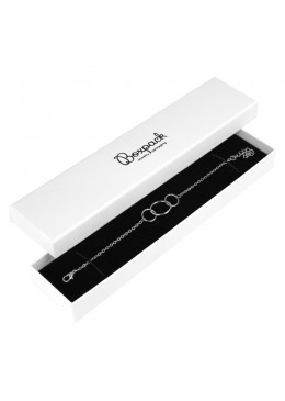 Caja de carton blanca para pulsera extendida de joyeria bisuteria y joyas 235x54x26 mm MP-51