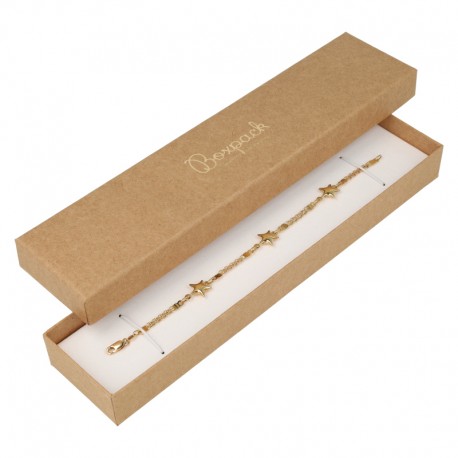 Caja de carton kraft para pulsera extendida de joyeria bisuteria y joyas 235x54x26 mm NT-51