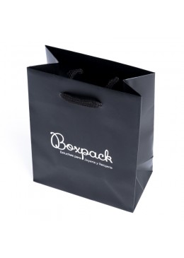 Bolsa de papel mate negra para joyeria bisuteria y relojeria B-M