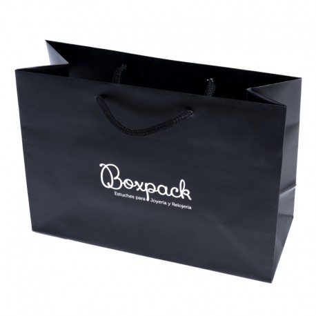 Bolsa negra de papel mate para joyeria bisuteria y relojeria B-LA