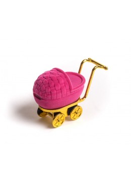 Estuche en forma de carrito de bebe para joyeria y joyas infantiles
