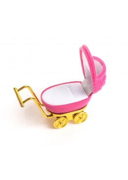 Estuche en forma de carrito de bebe para joyeria y joyas infantiles