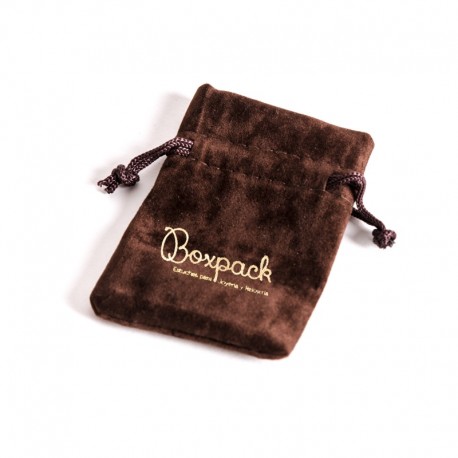 Bolsa de terciopelo color marron chocolate para joyeria bisuteria y joyas 65x95mm 301-M