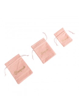 Bolsas de terciopelo color rosa palo para joyeria bisuteria y joyas (centro)