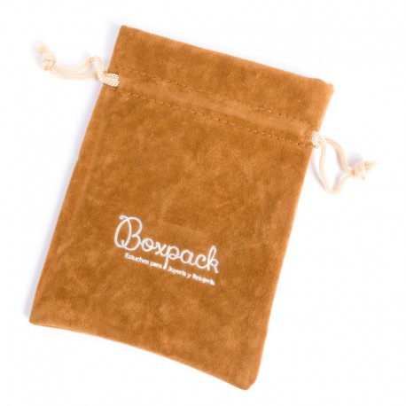 Bolsa de terciopelo color camel para joyeria bisuteria y joyas 105x145mm 303-CA