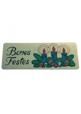 3-496 BONES FESTES 55X20 mm. Rollo de 500 etiquetas