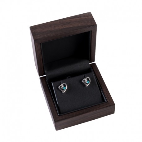 ESTUCHE MADERA NOGAL O MARRON PENDIENTES 70x70x36 mm CU-2-M