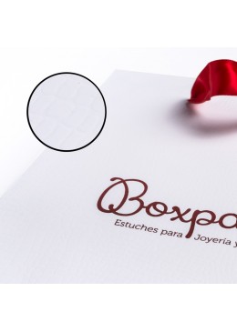 Bolsa de papel con asa de cinta de raso roja para joyeria bisuteria y relojeria BS-M