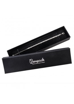Caja de carton negra para pulsera extendida de joyeria y bisuteria EP-51