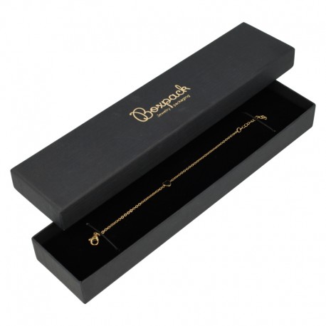 Caja de carton negra para pulsera extendida de joyeria y bisuteria 235x54x26 mm EP-51-N
