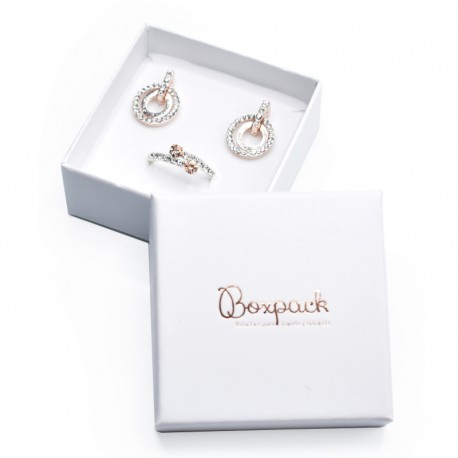 Caja de cartón para juego de pendientes, sortija y colgante de joyería y bisutería IP-61