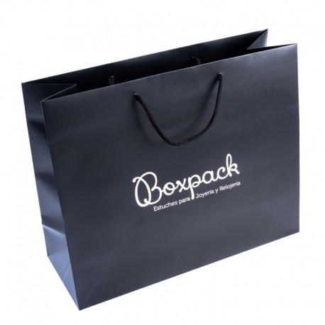 B-XL  BOLSA NEGRA DE PAPEL MATE 340x280x130 Mm.