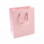 Bolsa de papel mate rosa cuarzo para joyeria bisuteria y relojeria 120x150x65mm B-M-RC